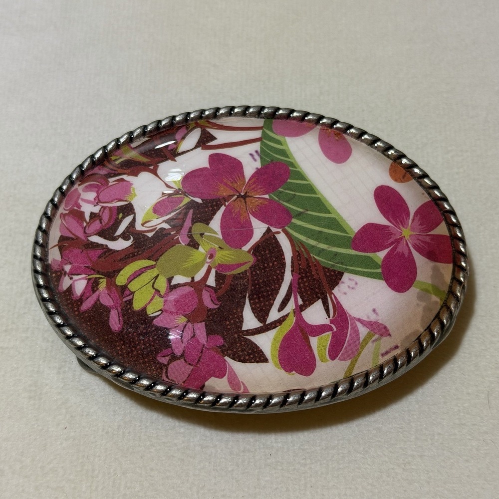 Vintage Signed Ivan Floral Belt Buckle